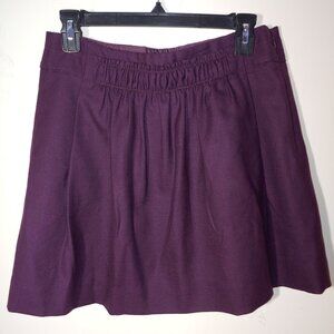 J.Crew Wool Blend  A-Line Pleated Mini Skirt Size 4 Deep Purple
